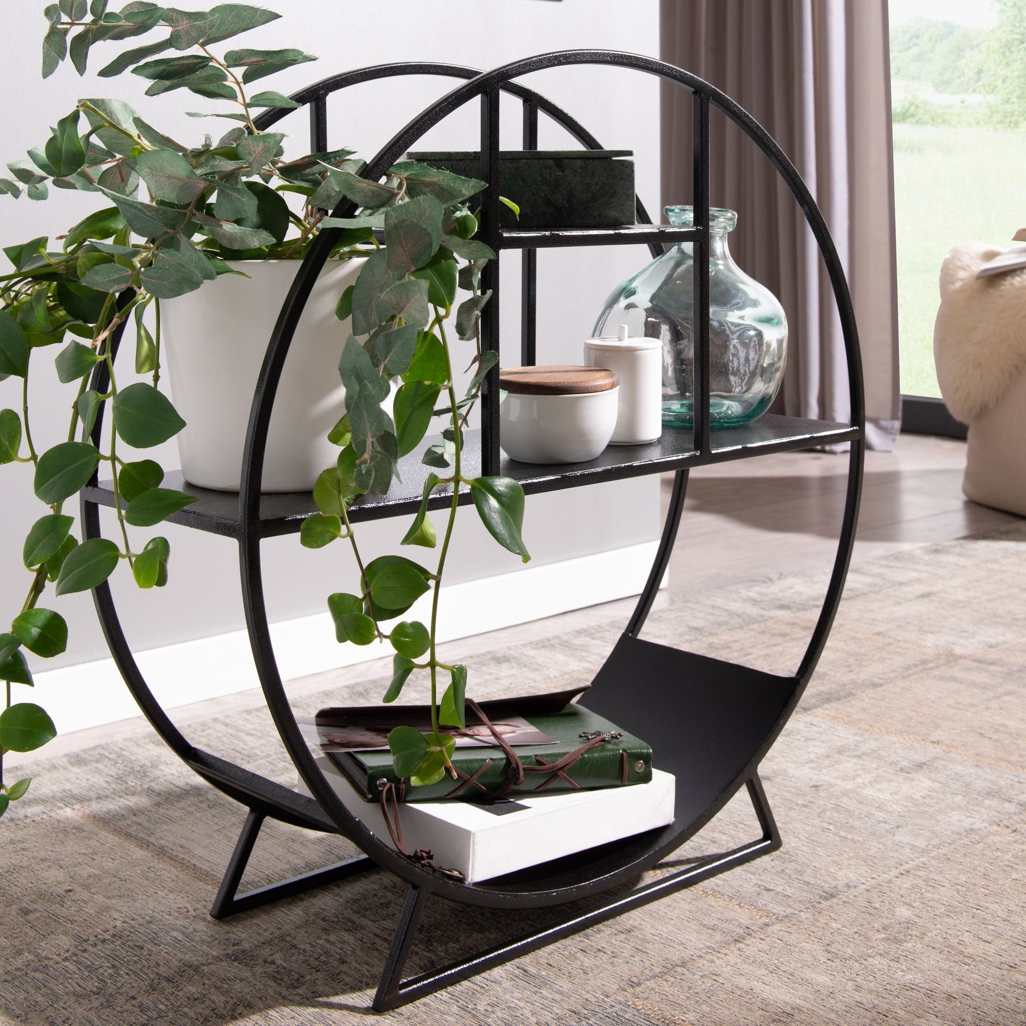 FINEBUY Standregal FB46587, 60x60x20 cm Eisen, Bücherregal Schwarz