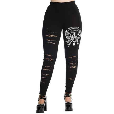 Banned Leggings Skeleton Butterfly Gothic Distressed Spitze