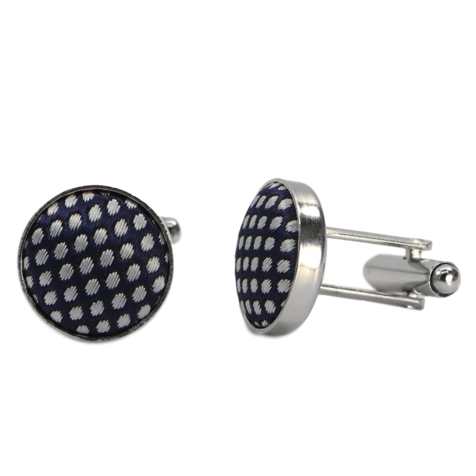 GASSANI Krawatte Hochzeitskrawatte Tuch Festlich Schmal, Karo Herren-Schlips Business (Set, 3-St., Krawattenset, mit Einstecktuch, Manschettenknöpfe) Kariert, Gepunktet, Punkte, Dots, Tupfen, Grid Struktur, Seide-Touch