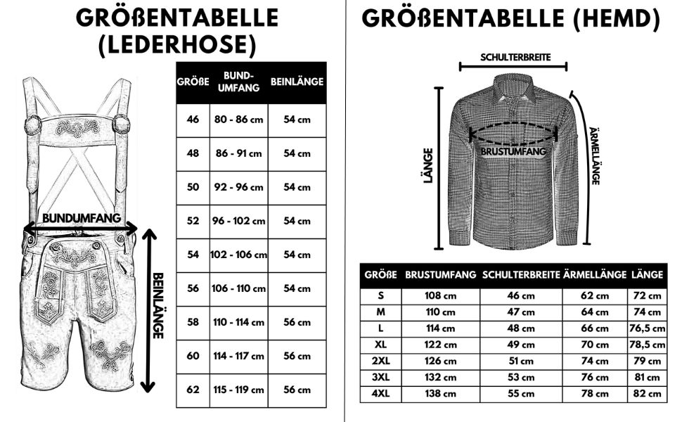 ALL THE GOOD Trachtenhose Trachtenset Herren Oktoberfest (Hose+Hemd+Socken) KBBRH01 (Trachtenset, 3-tlg)