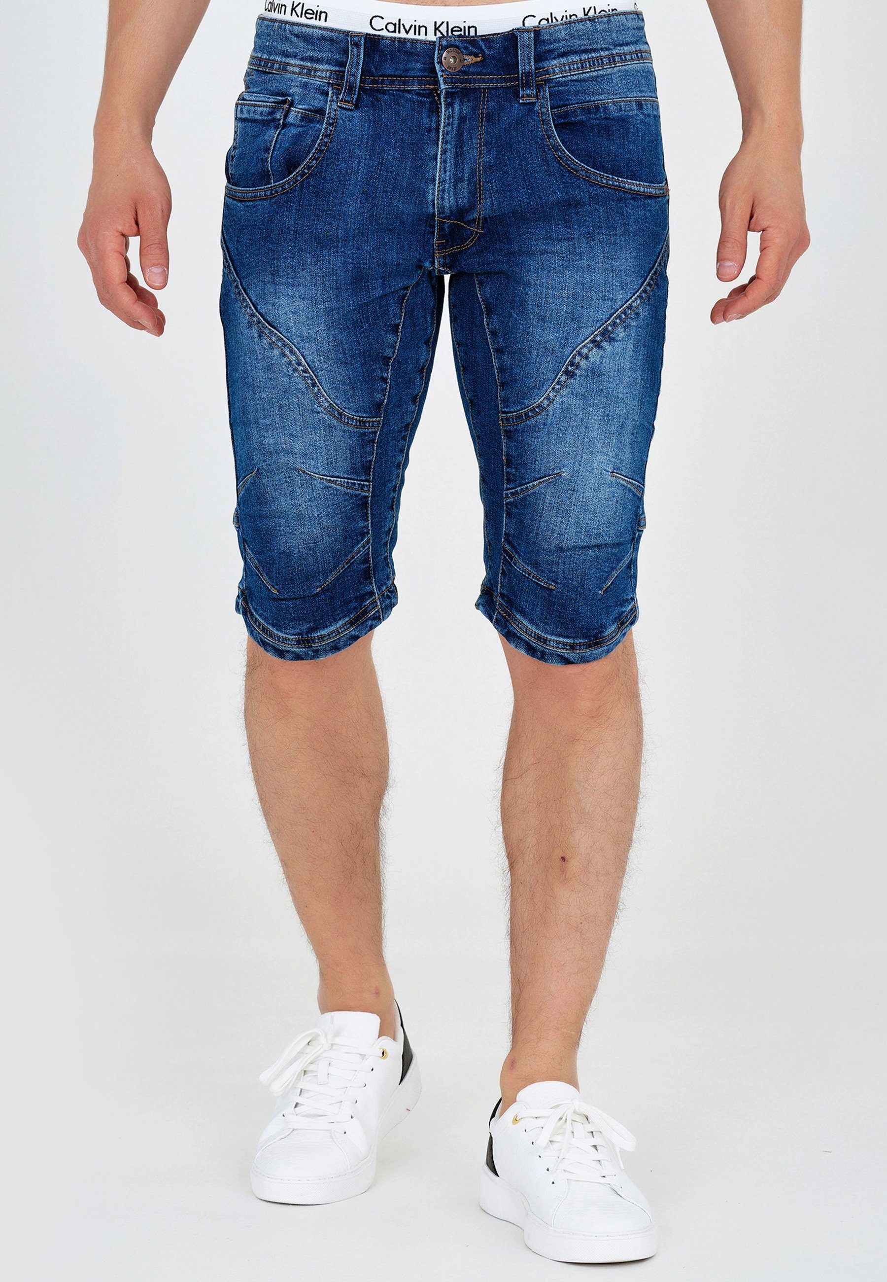 Indicode Jeansshorts Herren Leon Jeans Shorts Herrenshorts Denimshorts mit günstig online kaufen
