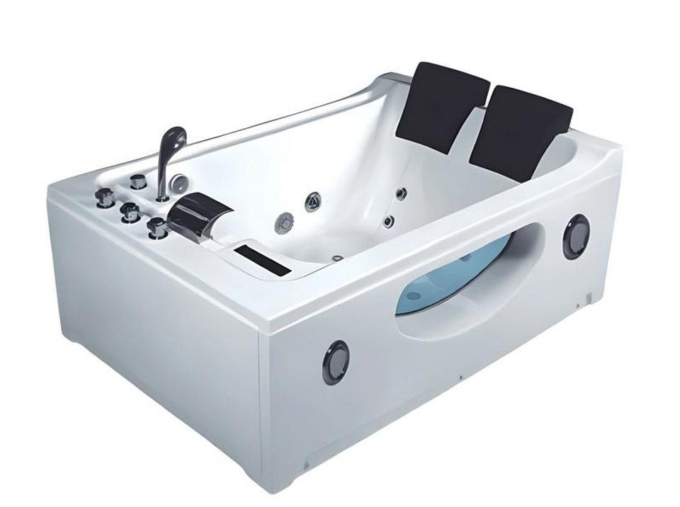 Xlmoebel Whirlpool-Badewanne XLMOEBEL Whirlwanne aus Acryl in Weiß mit Hydromassage-Funktion, Made in Europa