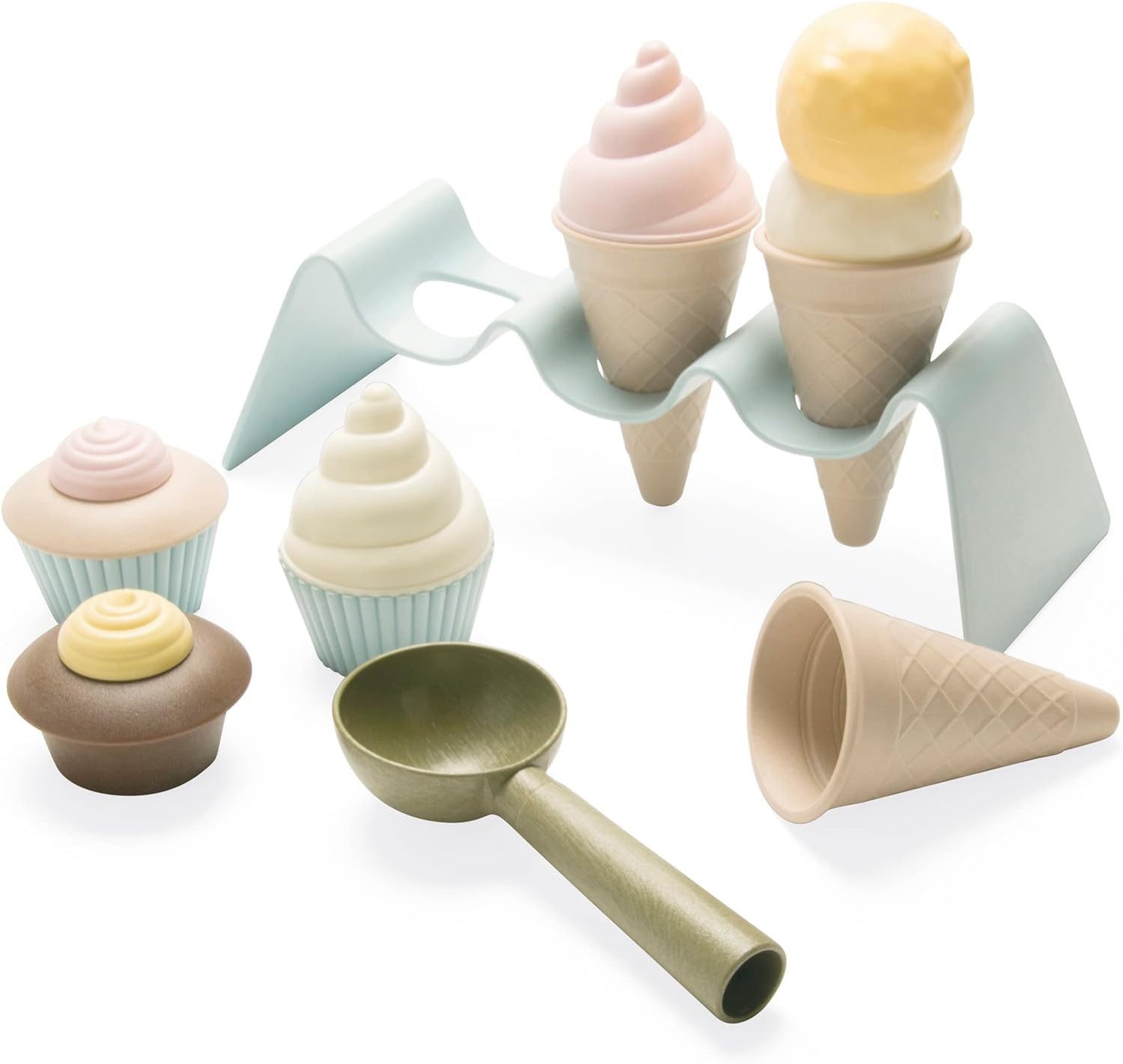 dantoy Spielküche Eis-Set – 11-teilig – ab 2 Jahren – aus Zuckerrohr-Kunststoff
