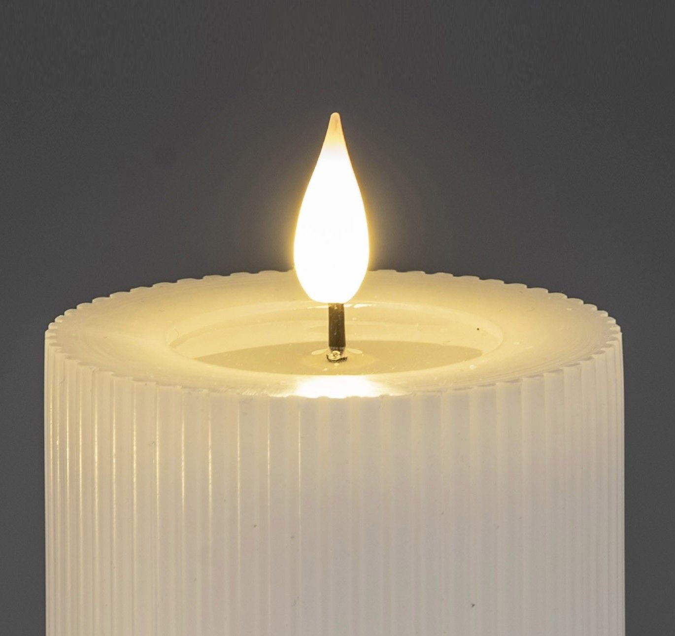 formano LED-Kerze Streifen, Mit Timerfunktion, Weiß, Motiv: Rillen günstig online kaufen