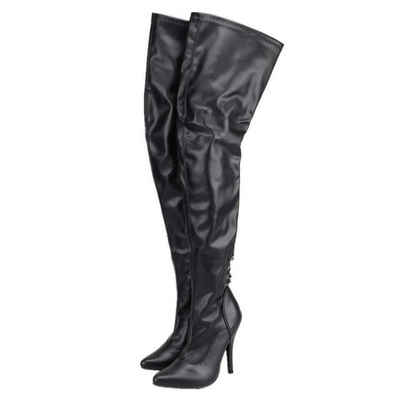 Erogance Erogance Stretch PU Thigh High Stiefel S3063 Größe 43 High-Heel-Stiefel vegan