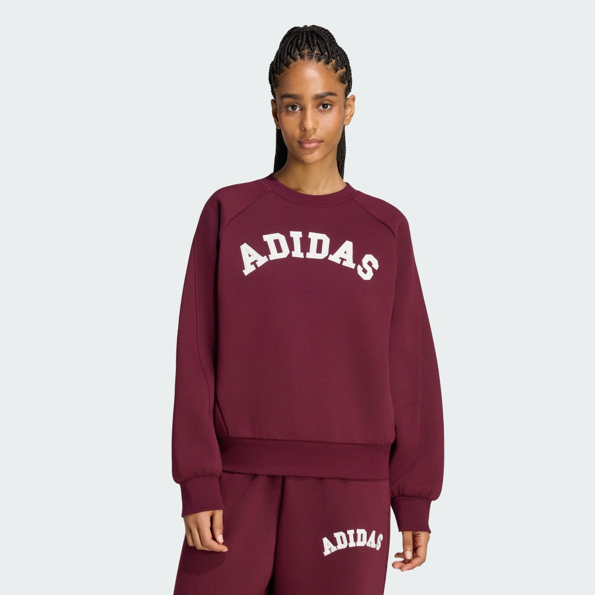 adidas Sportswear Fleecepullover ADIDAS 3-STREIFEN SWEATSHIRT, RUNDHALSAUSSCHNITT (1-tlg)
