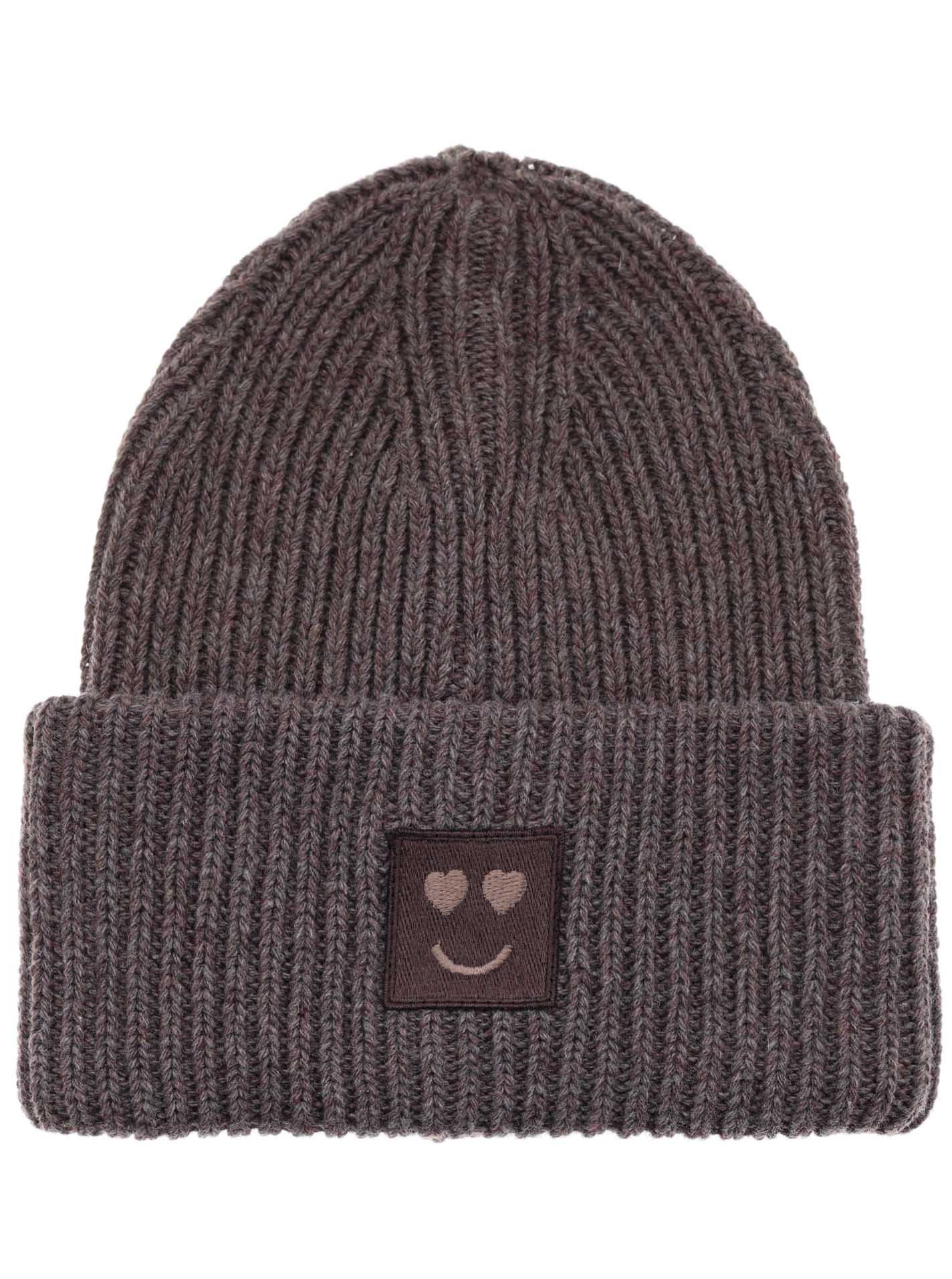 Zwillingsherz Strickmütze Smile Grobstrick, Smile Patch günstig online kaufen