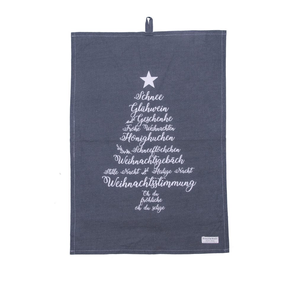 Krasilnikoff Geschirrtuch Geschirrtuch Christmas Words Baumwolle 50x70cm La günstig online kaufen