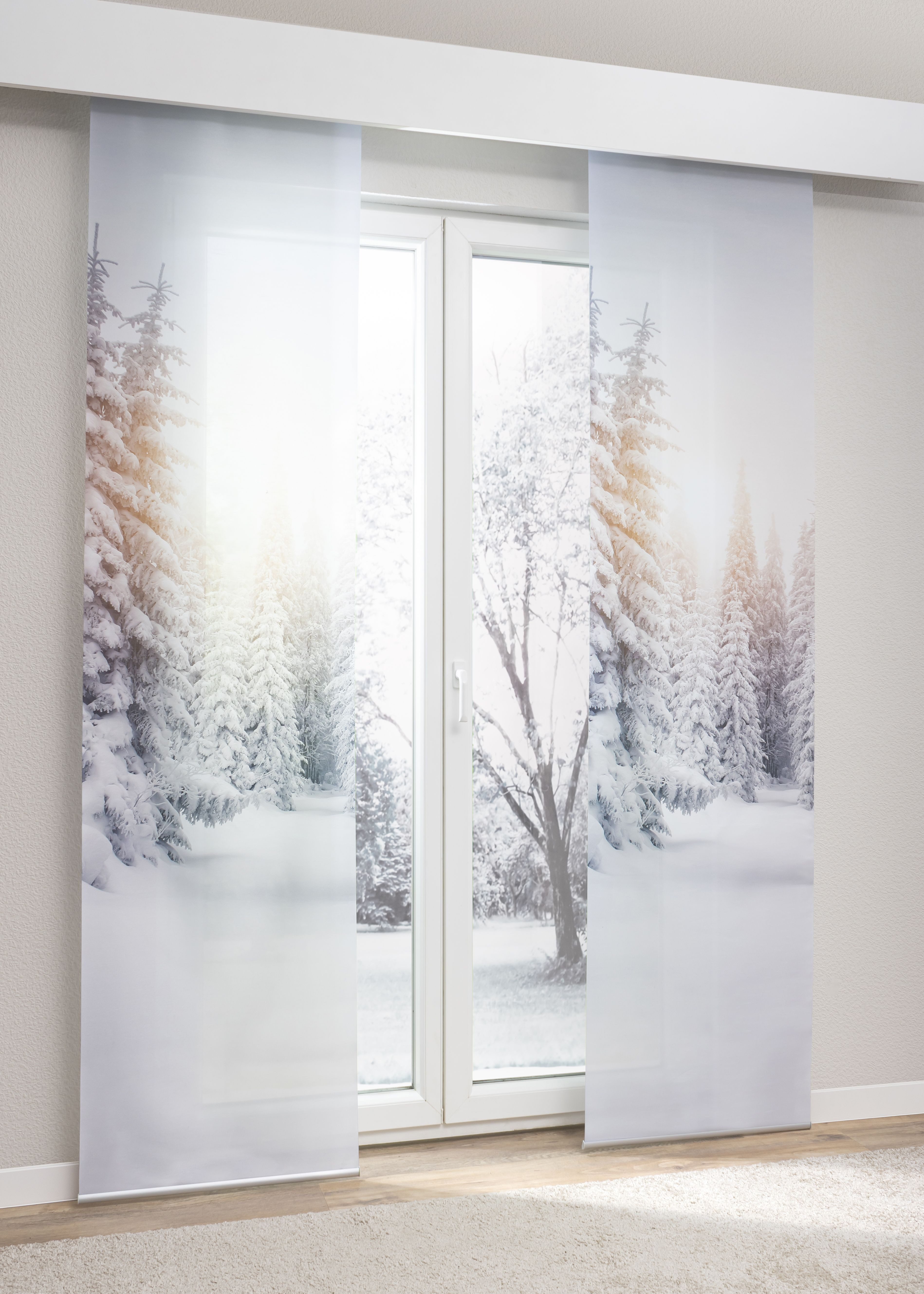 LYSEL® Schiebegardine Wintertraum (1 St), halbtransparent, günstig online kaufen