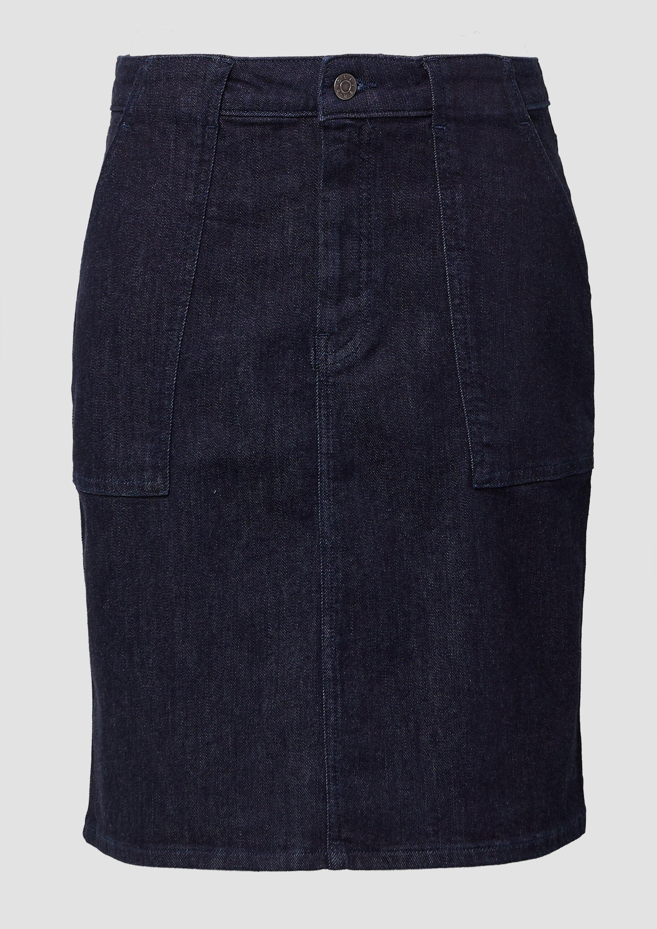 s.Oliver Minirock Rock Jeansrock mit aufgesetzten Taschen, 360° Denim