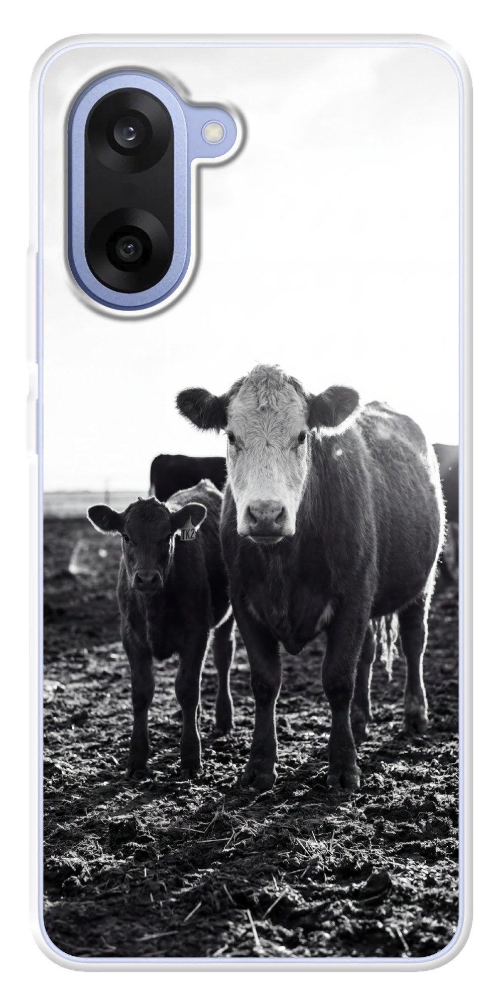 MuchoWow Handyhülle für OnePlus Nord CE5 Kühe - Schwarz und weiß, Phone Case, Silikon, Schutzhülle Dünn