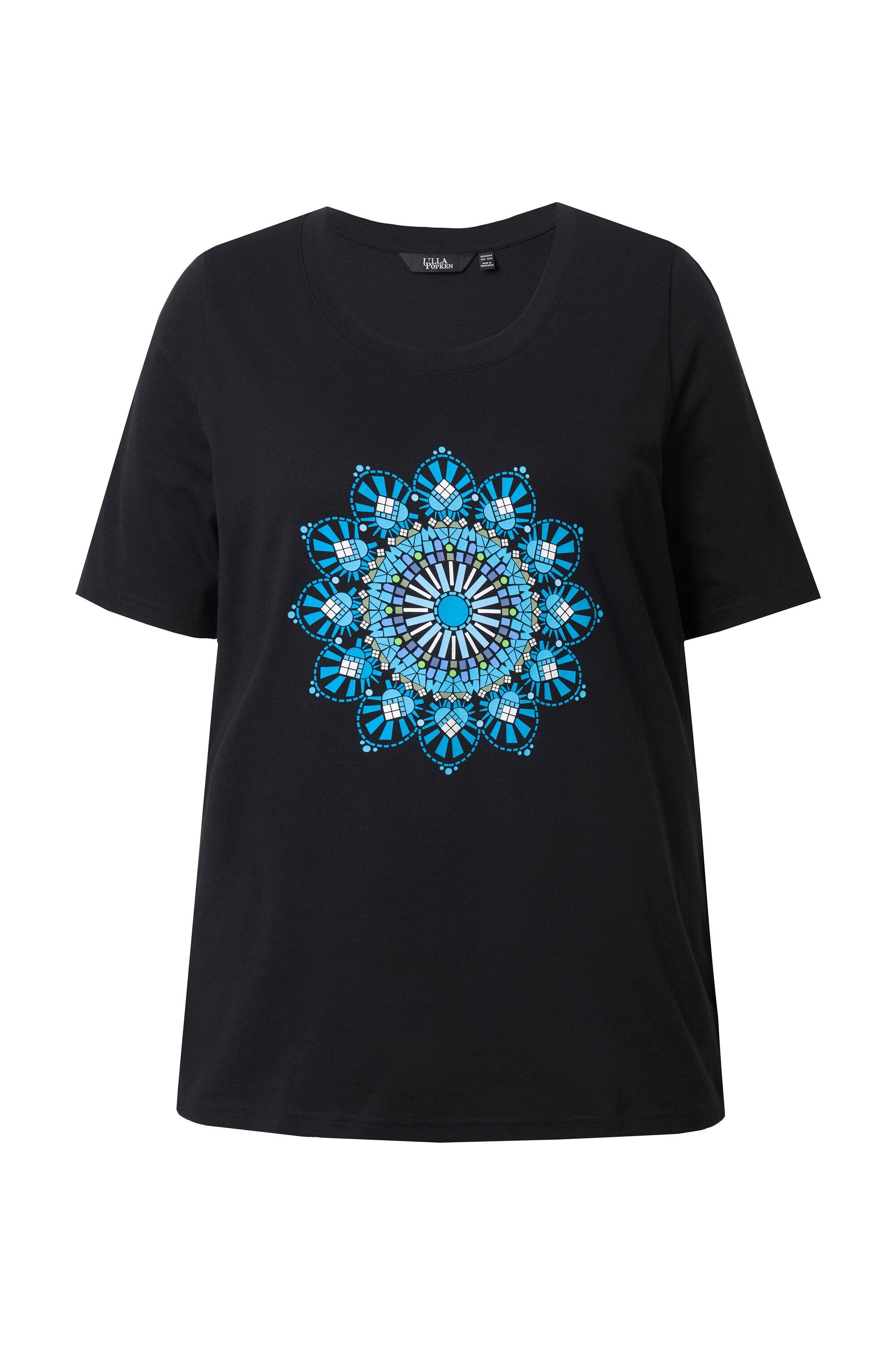 Ulla Popken T-Shirt T-Shirt Mandala A-Linie Rundhals Halbarm günstig online kaufen