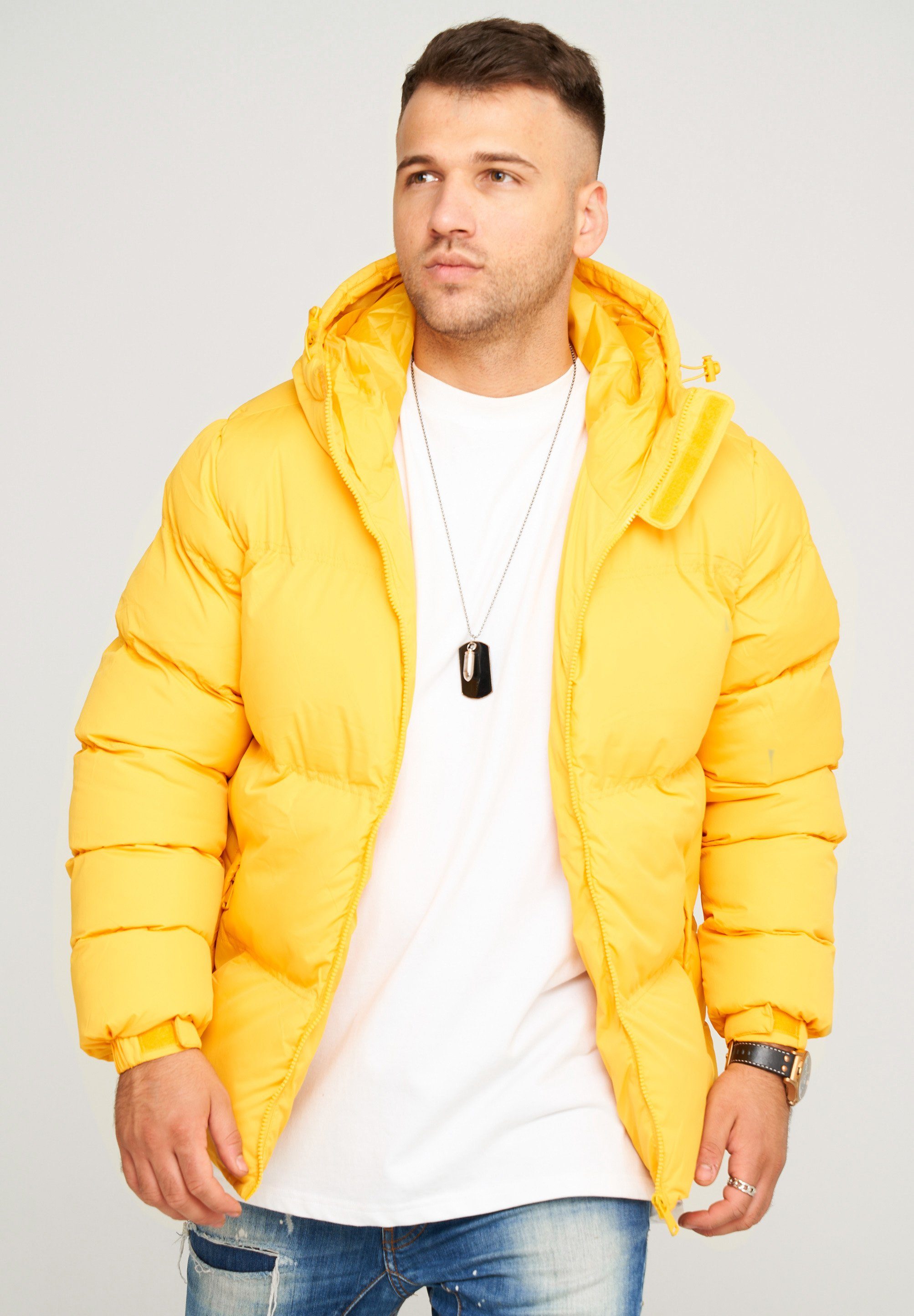 behype Steppjacke BHROLLIN mit Kapuze gelb | Jacken