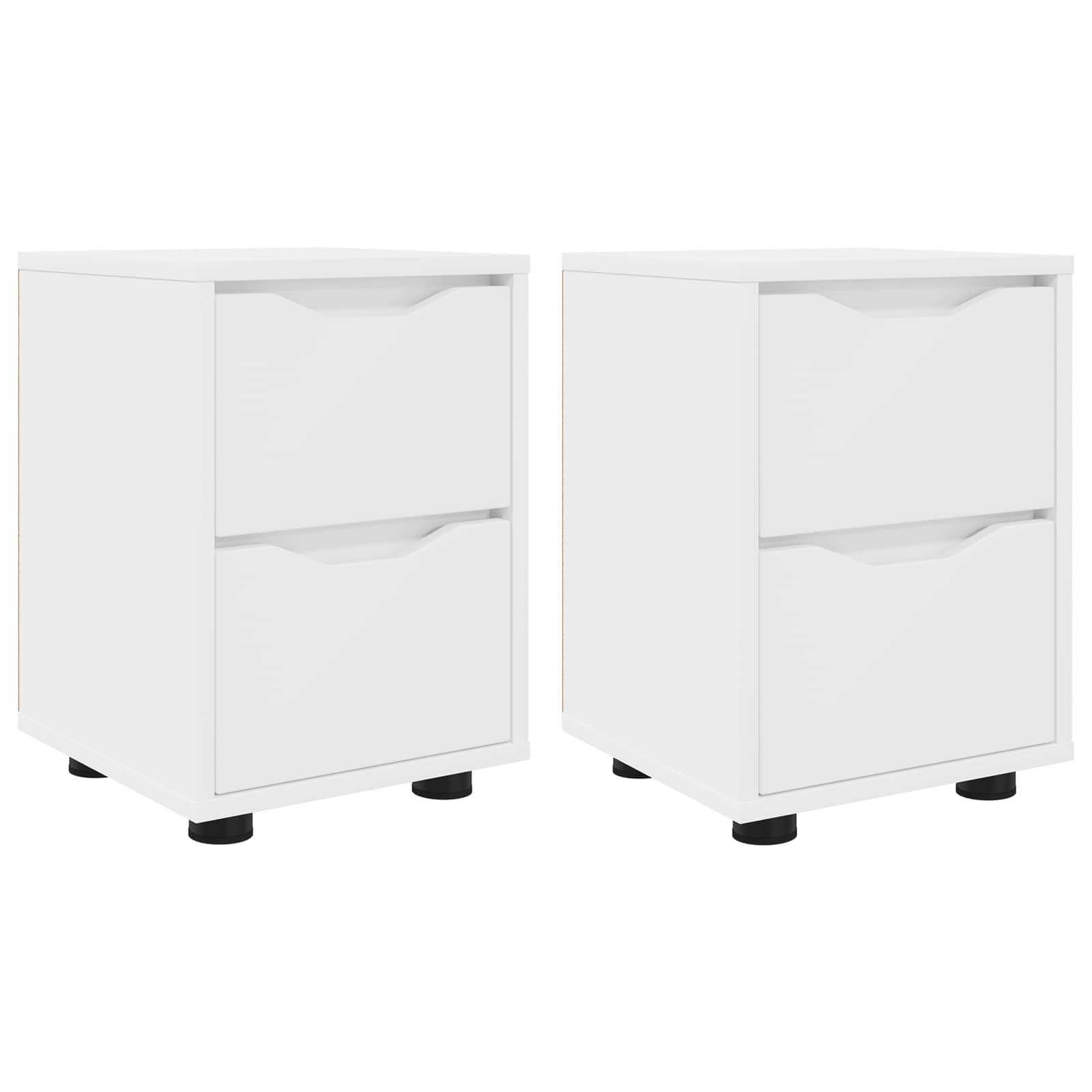 Nachttisch Nachttische 2 pcs Weiß 30,5 x 30 x 43 cm Holzwerkstoff