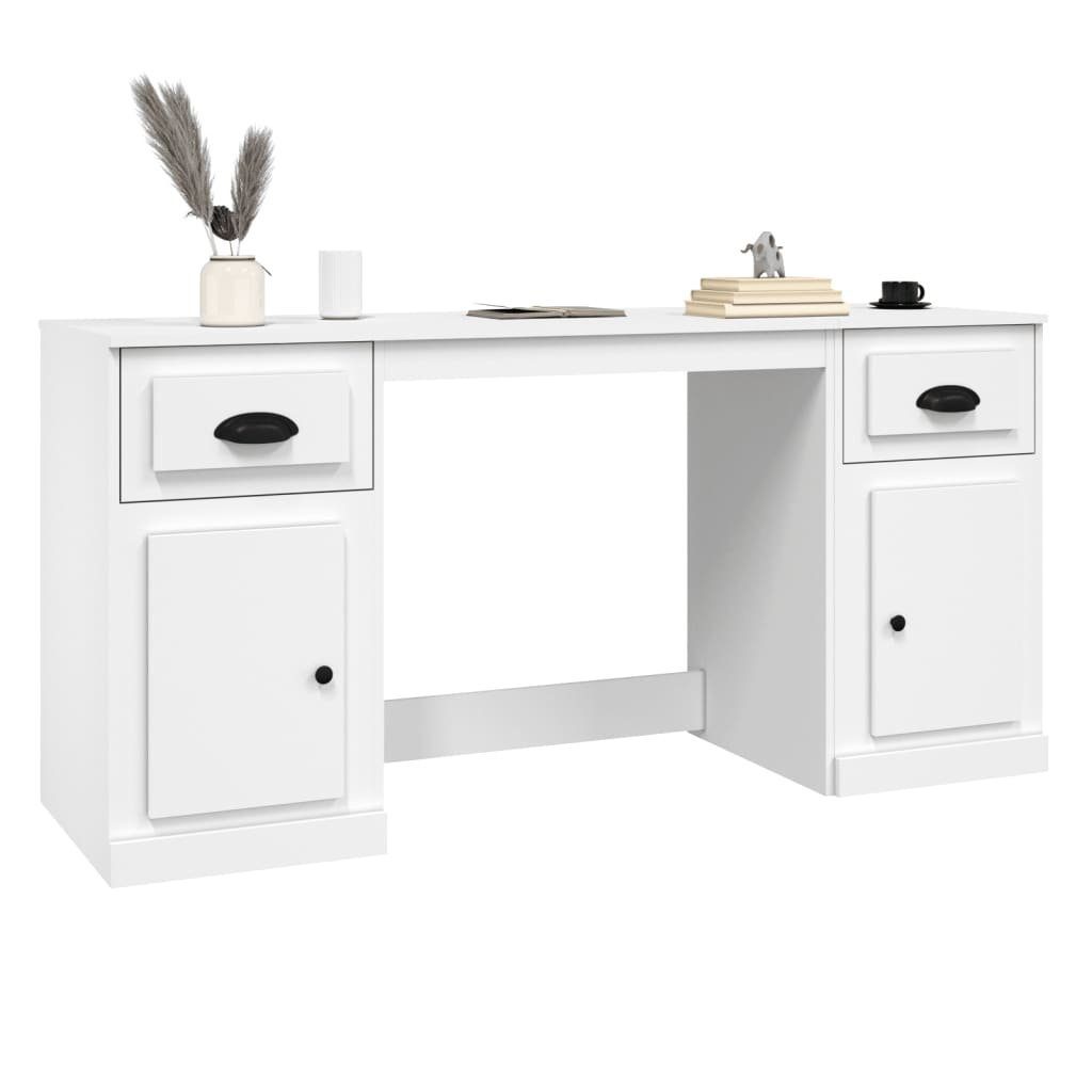 Stauraum mit Holzwerkstoff furnicato Schreibtisch Weiß
