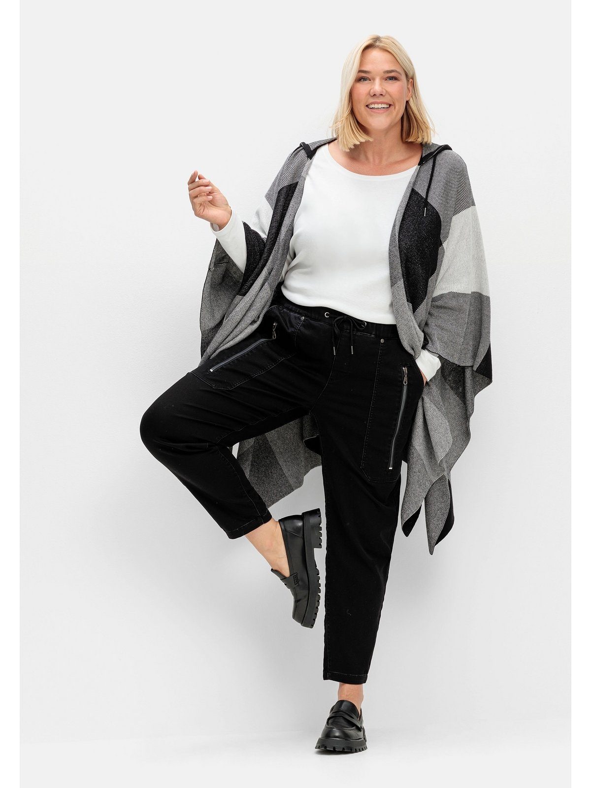 Sheego Schlupfjeans Große Größen aus elastischem Sweat-Denim