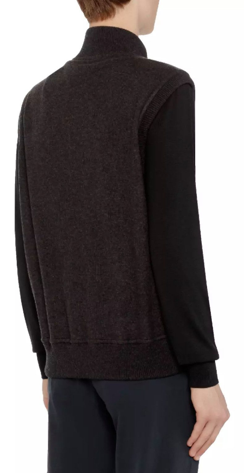 Loro Piana Strickweste Carry Vest Weste Button-Up Gilet Kaschmir Blouson Doppellagige Kaschmir, Rippenstrick an Kragen und Kanten