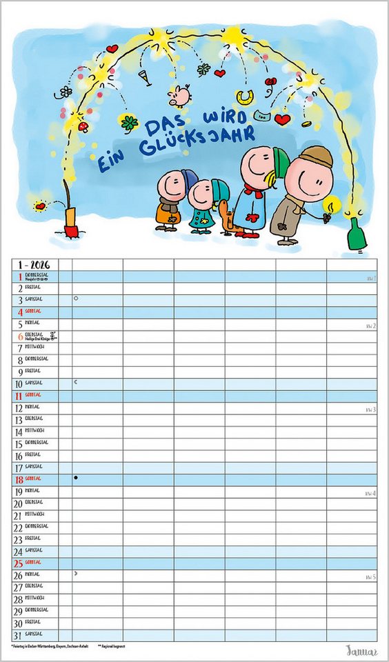 Thumbnail - Korsch Verlag Familienkalender Korsch Kalender Unsere Familie ist die beste! 2026