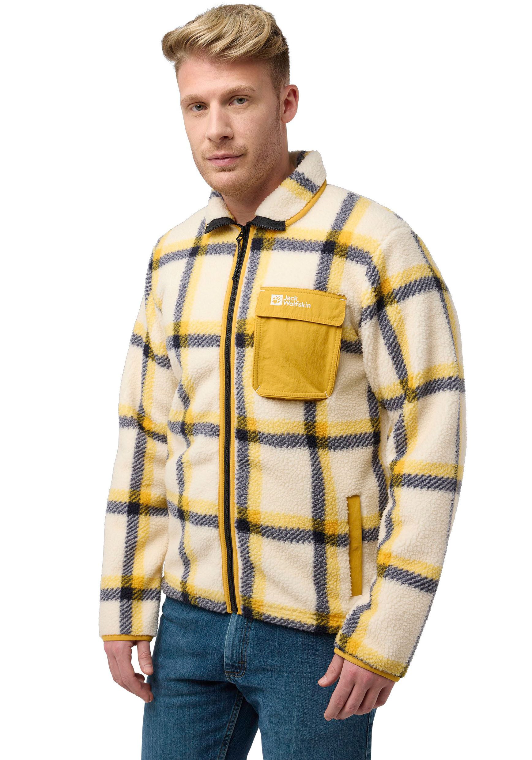 Jack Wolfskin Fleecejacke FELSLICHT CHECK JACKET Wärmend, atmungsaktiv, Übergangsjacke