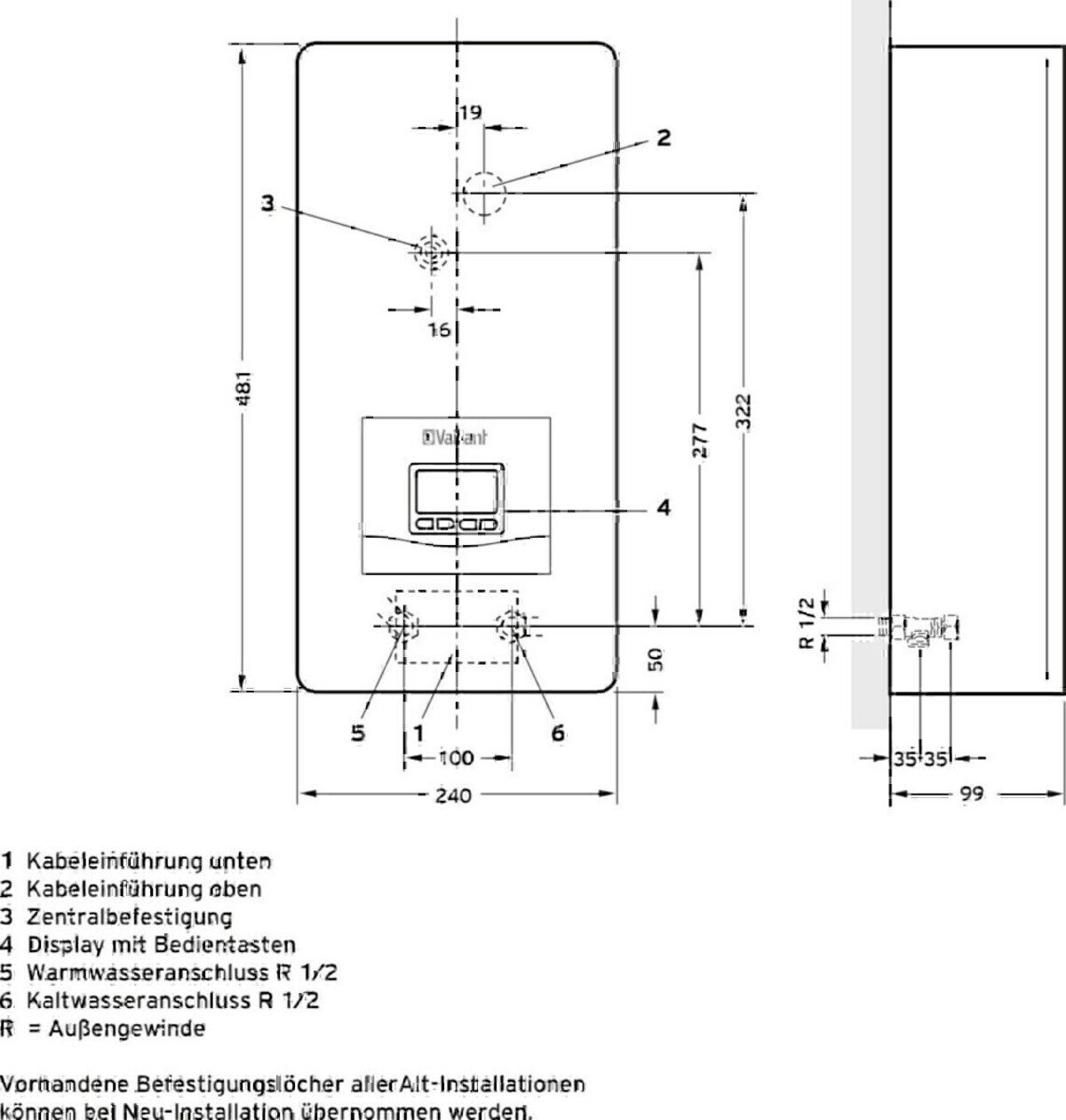 Vaillant Klein-Durchlauferhitzer Vaillant Elektro-Durchlauferhitzer VED E 24/8 P