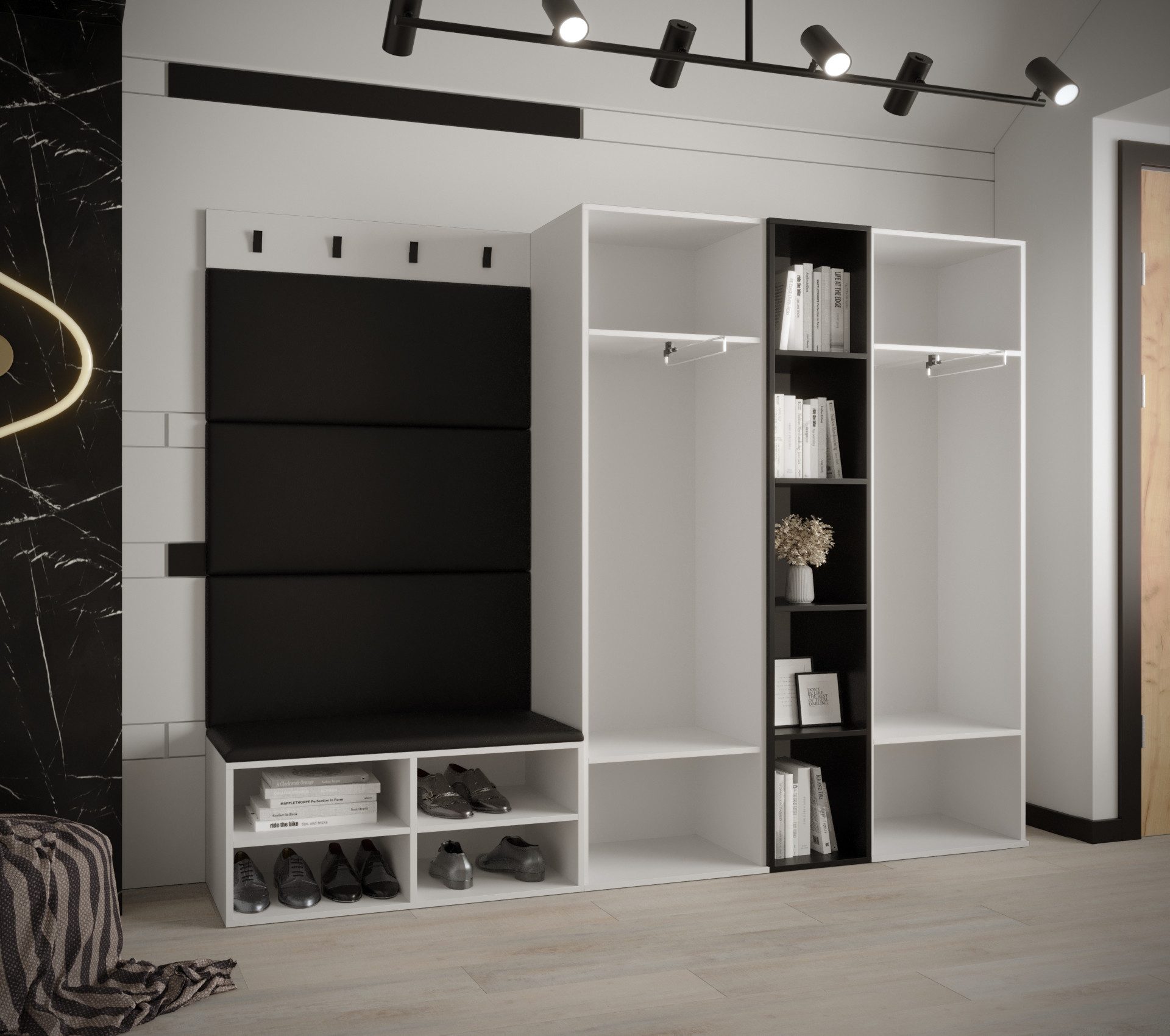 ABIKS MÖBEL Garderoben-Set MIRO Set 8, Garderobe mit gepolsterten Paneelen, Modern Design