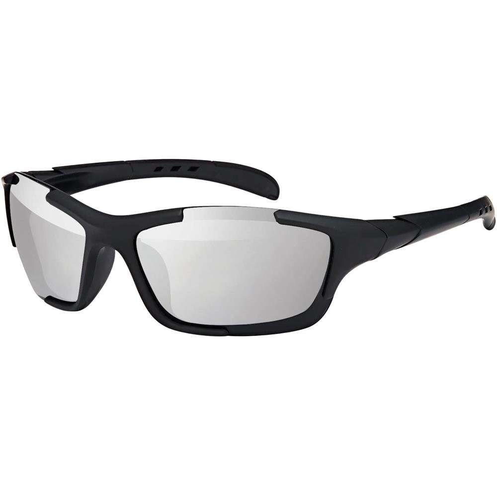 BEZLIT Eyewear Fahrradbrille Herren Polarisierte Sonnenbrille, (Packung, 1-St), mit polarisierten Linsen Silber Schwarz