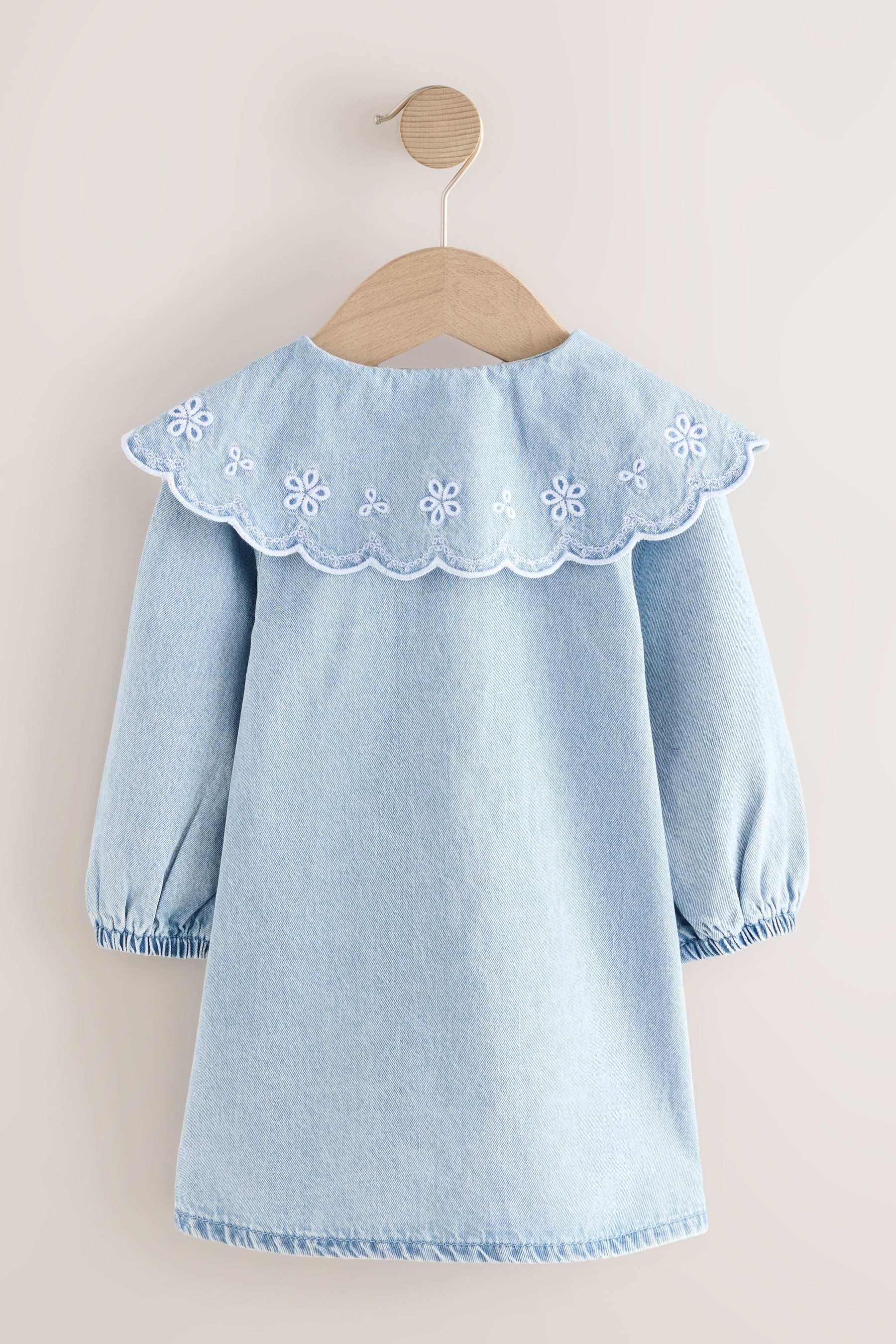 Next Jeanskleid Kleid mit besticktem Kragen günstig online kaufen