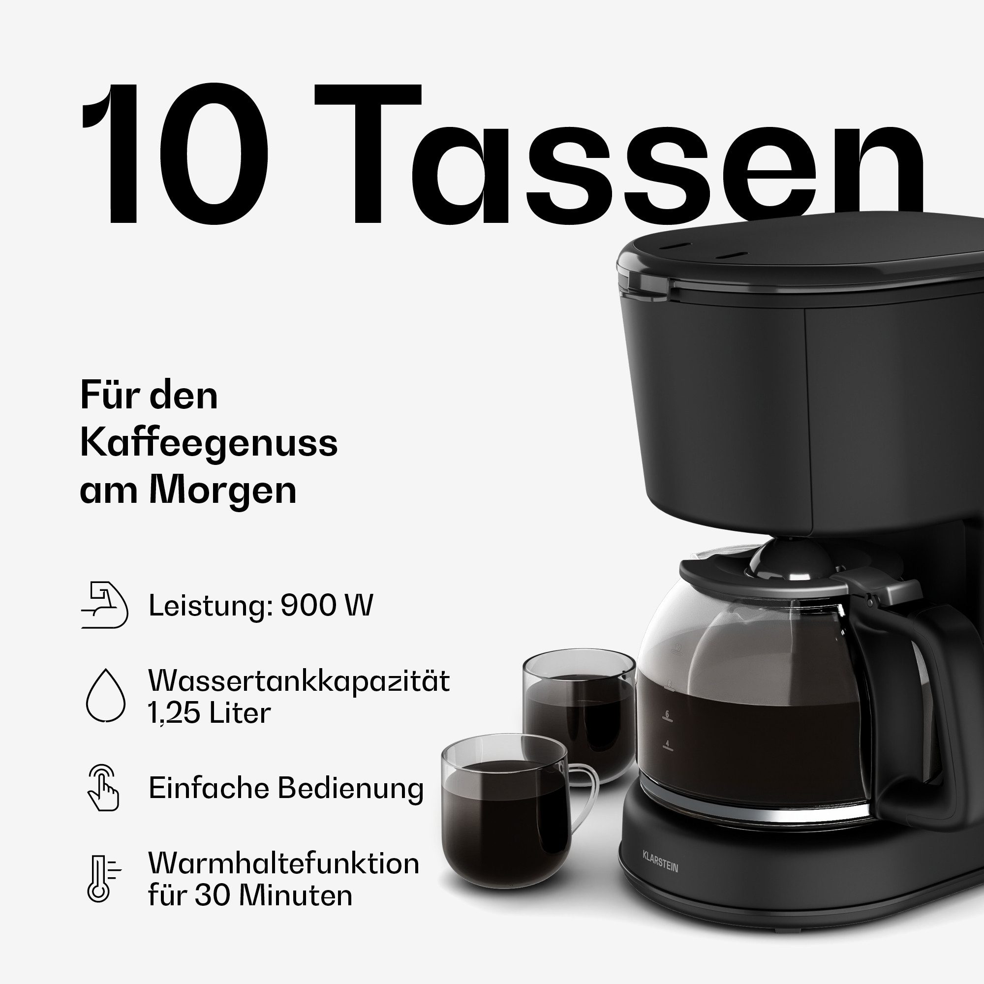 Klarstein Kaffeemaschine mit Mahlwerk