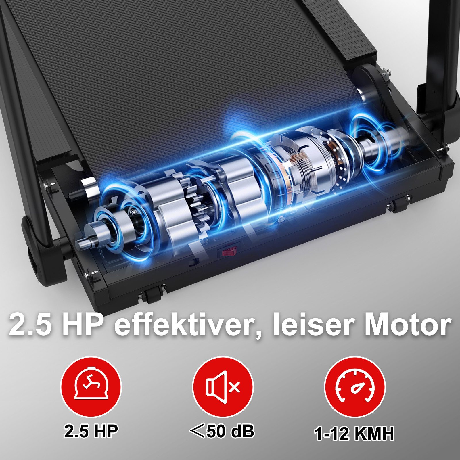 CARPAT SPORT Laufband Klappbares Laufband für Zuhause & Büro bis 12 km/h, 120 kg mit LED-Display App-Konnektivität Tablet-Halter 12+3 Programmen