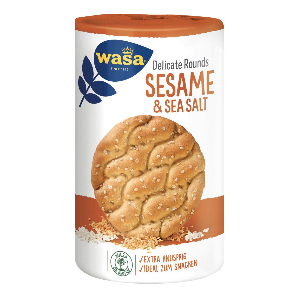 Wasa Brot, Wasa Delicate Rounds Sesam und Meersalz golden baked extra crispy 235g