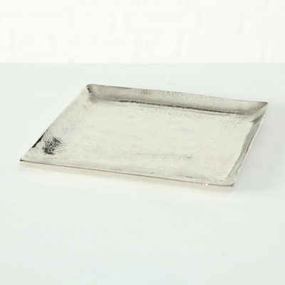 Meinposten Декоративная тарелка silber Metall Alu 20x20 o. 25x25 cm