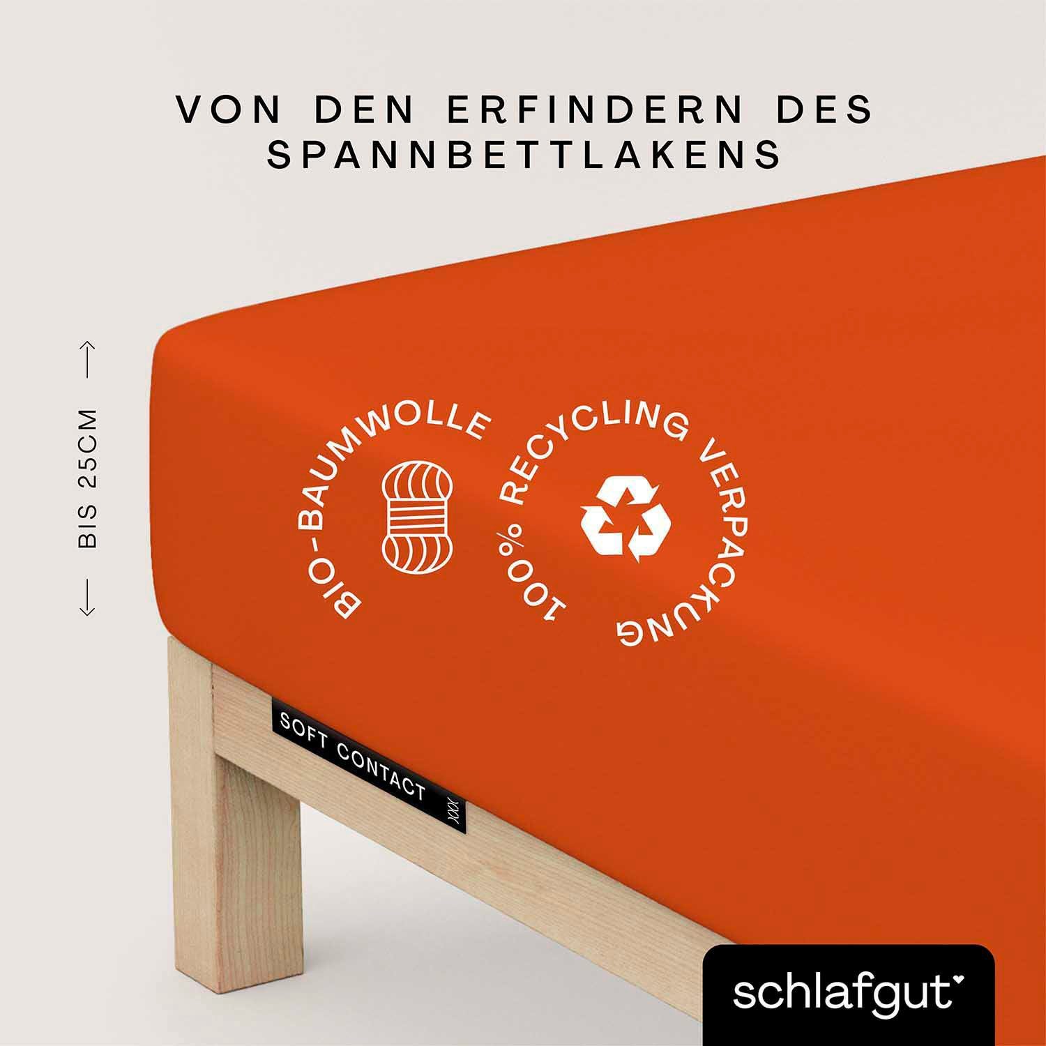 Schlafgut Spannbettlaken Soft Contact, Feinbiber, Gummizug: rundum, (1 Stück), 100% Bio Baumwolle