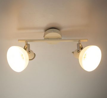 etc-shop LED Deckenleuchte, Leuchtmittel inklusive, Warmweiß, Farbwechsel, Wand Decken Lampe dimmbar Glas Chrom Spot Leiste Strahler beweglich