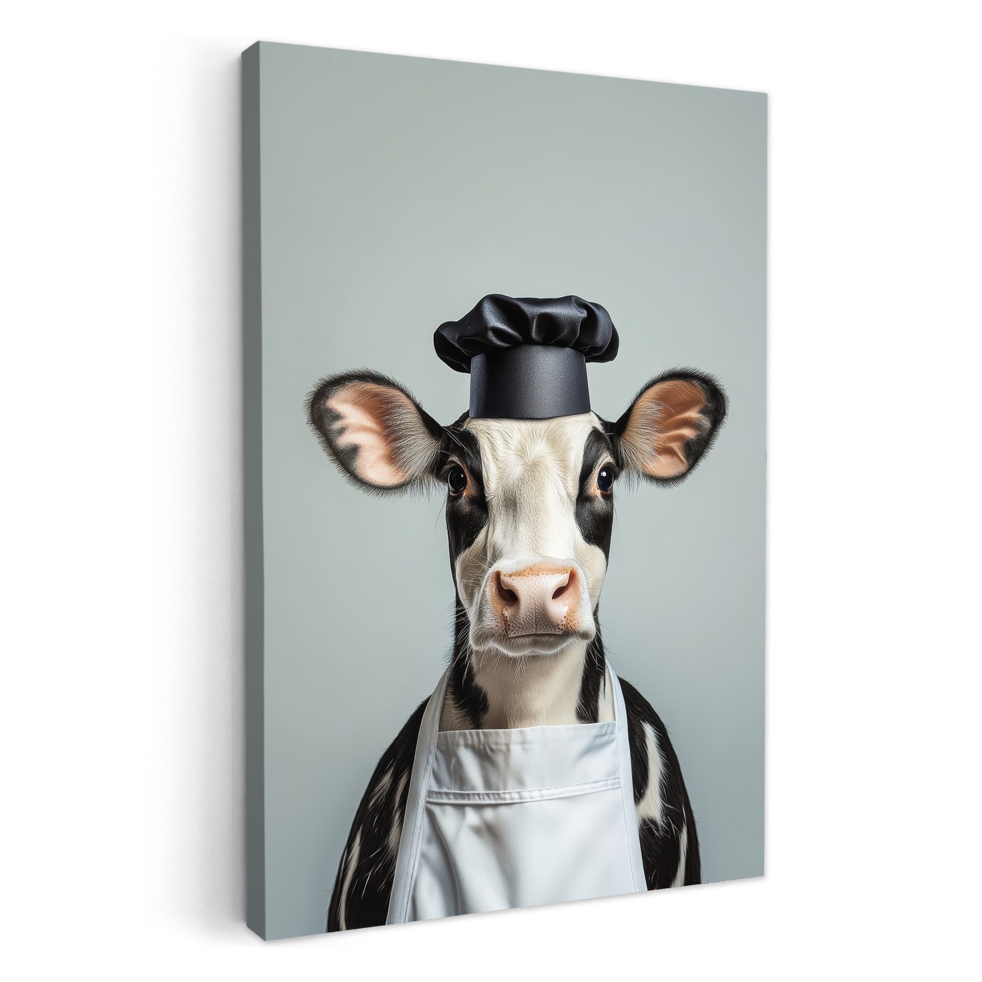 OneMillionCanvasses® Leinwandbild Kuh - Schwarz - Weiß - Koch, Fotodruck (1 günstig online kaufen