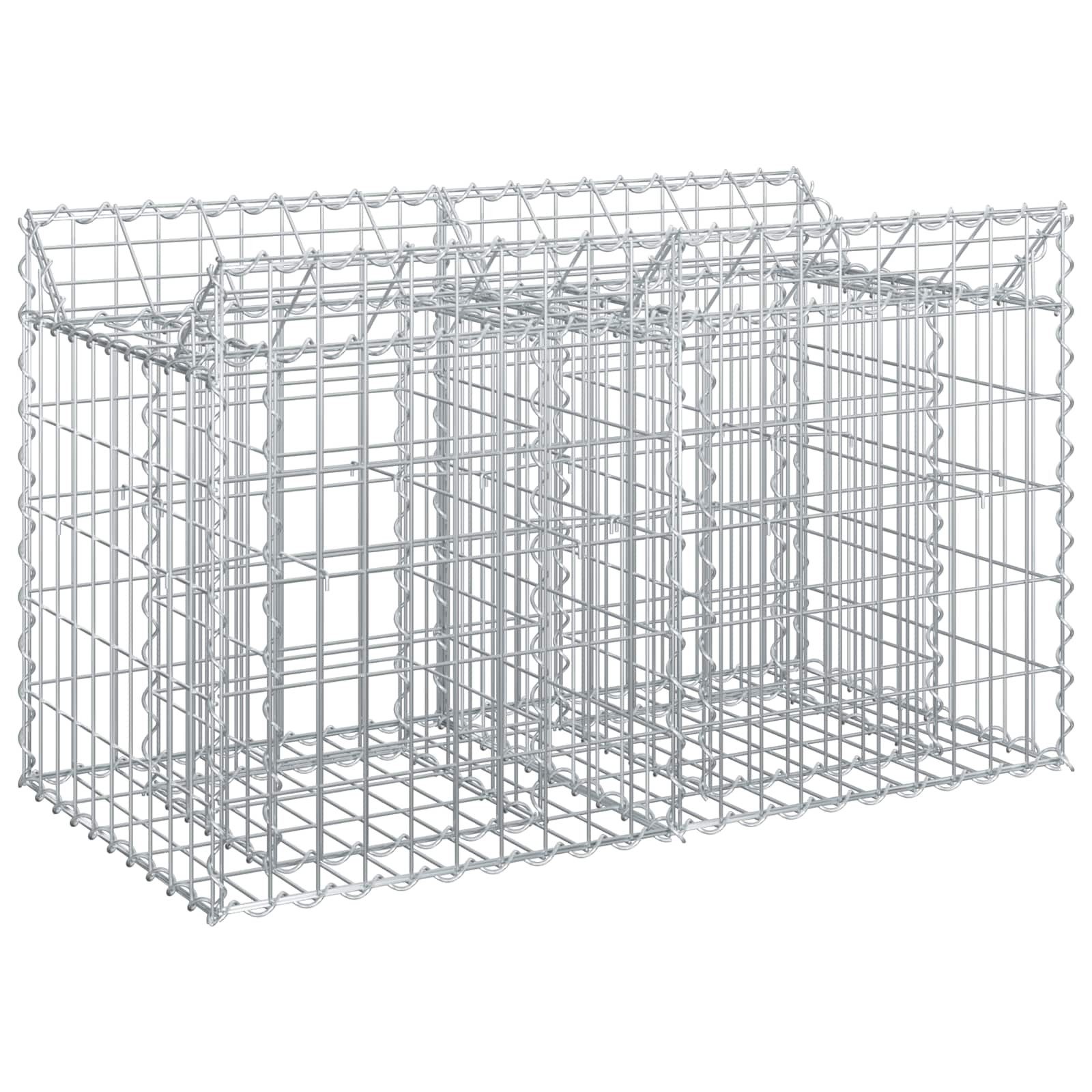 vidaXL Gartenzaun Gabionen-Hochbeet Silber, (1-St)