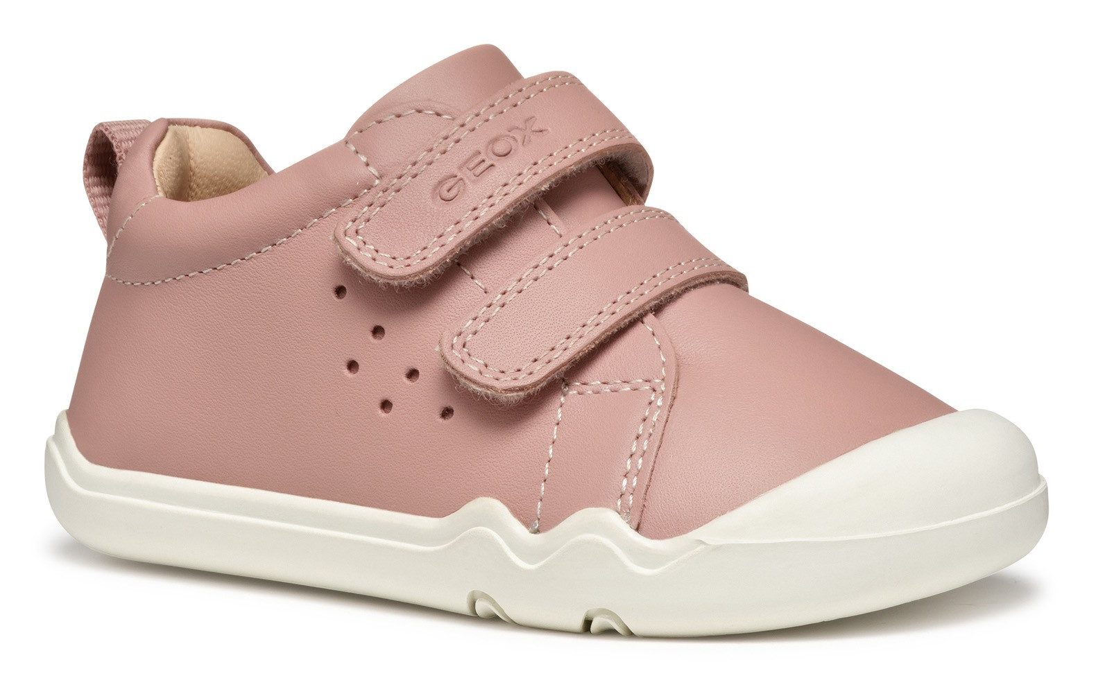 Geox B STEPPIEUP GIRL Sneaker, Sneaker, Klettschuh, Babyschuh mit modischer Perforierung