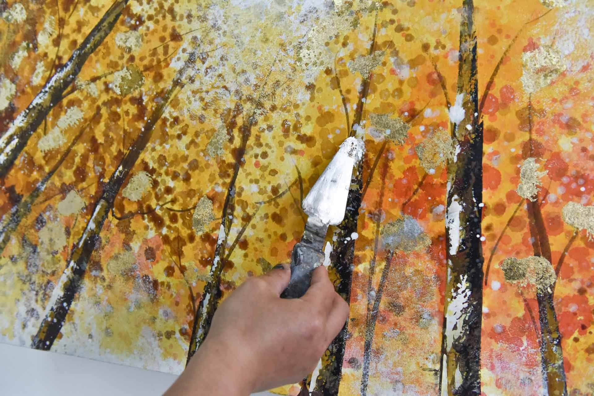 KUNSTLOFT Gemälde Magie im Wald Leinwandbild 100% Wandbild 140x70 Wohnzimmer HANDGEMALT cm