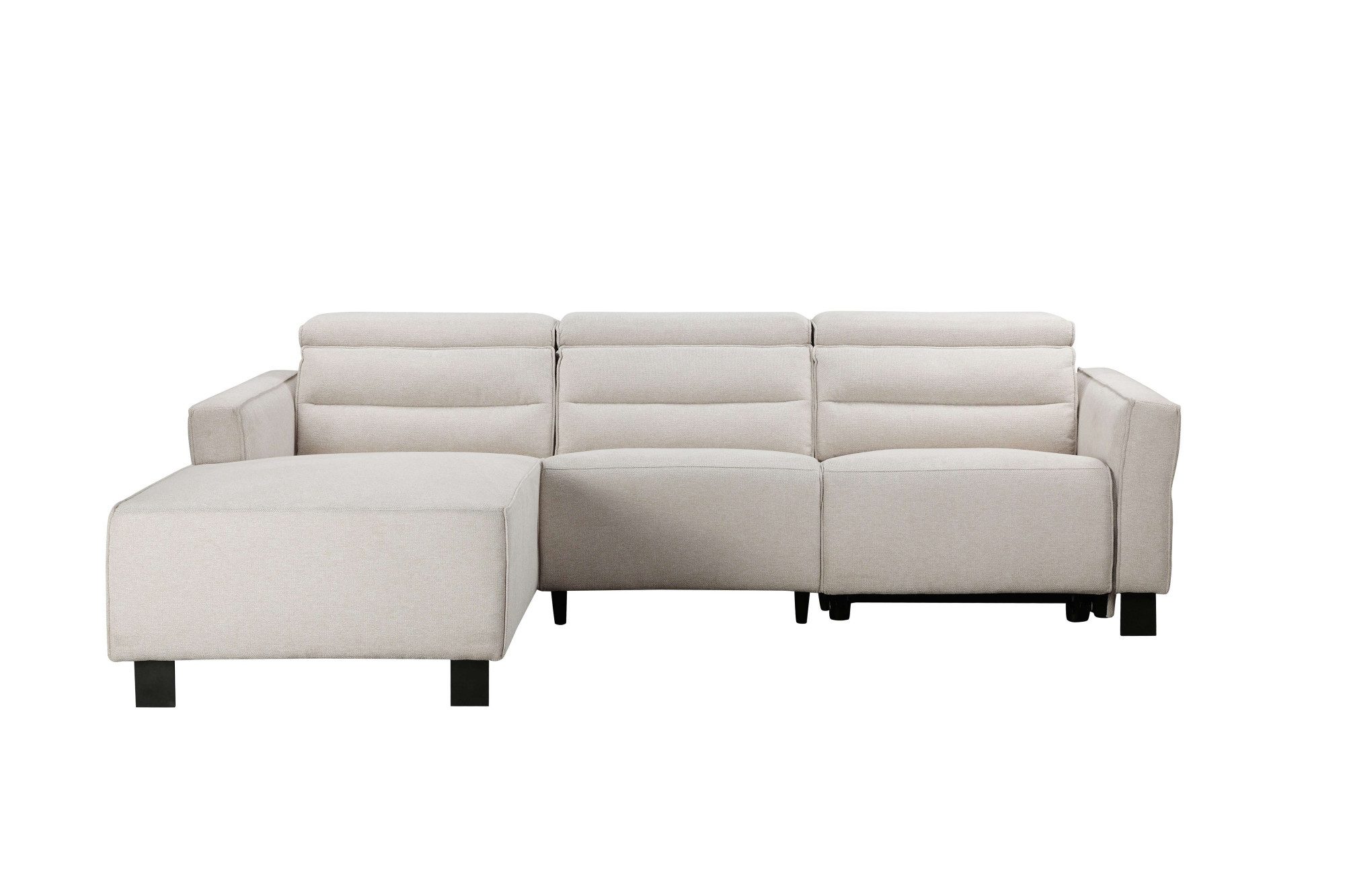 OTTO home Ecksofa CARPARI Webstoff,L-Form,224 cm, man./elektr. Relaxfunktion, (USB A/C), sowie Kopfteilverstellung
