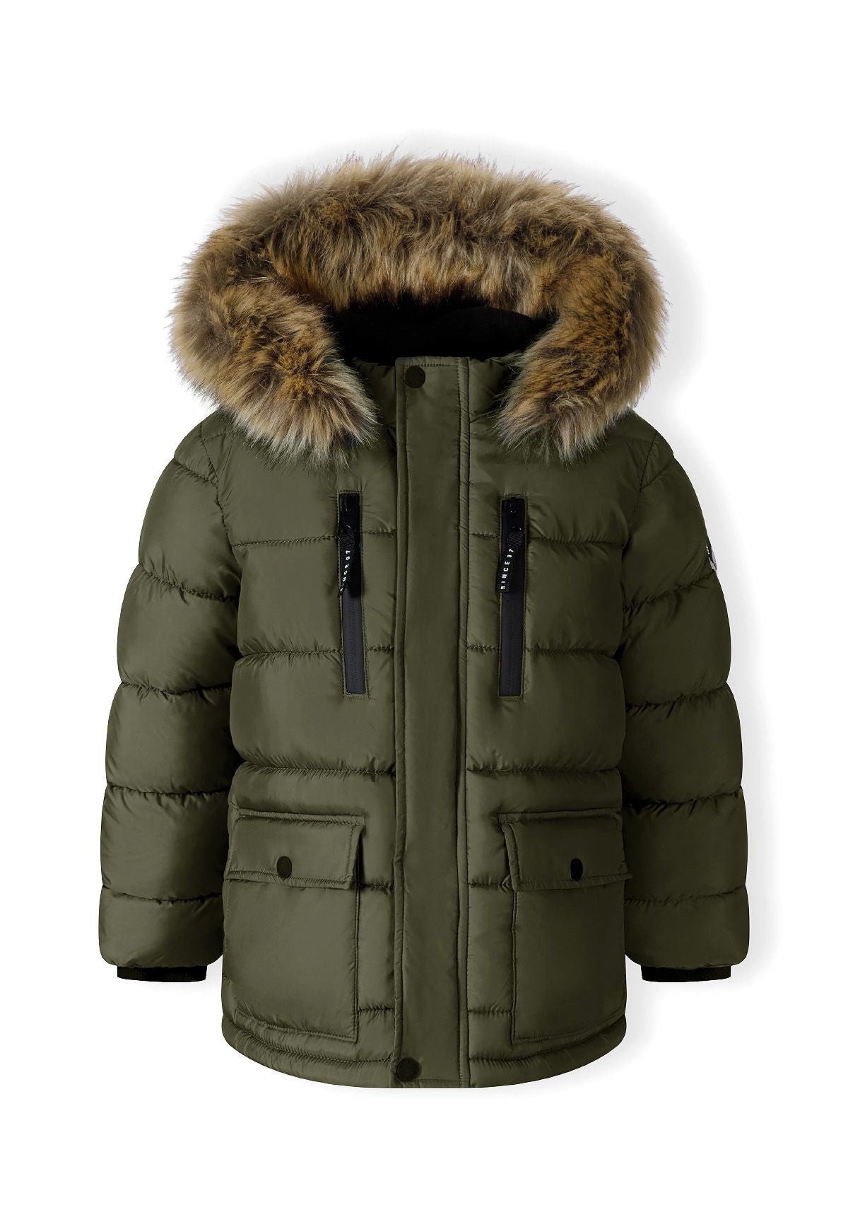 MINOTI Parka für Jungen mit Fellimitat wattiert, vier Taschen