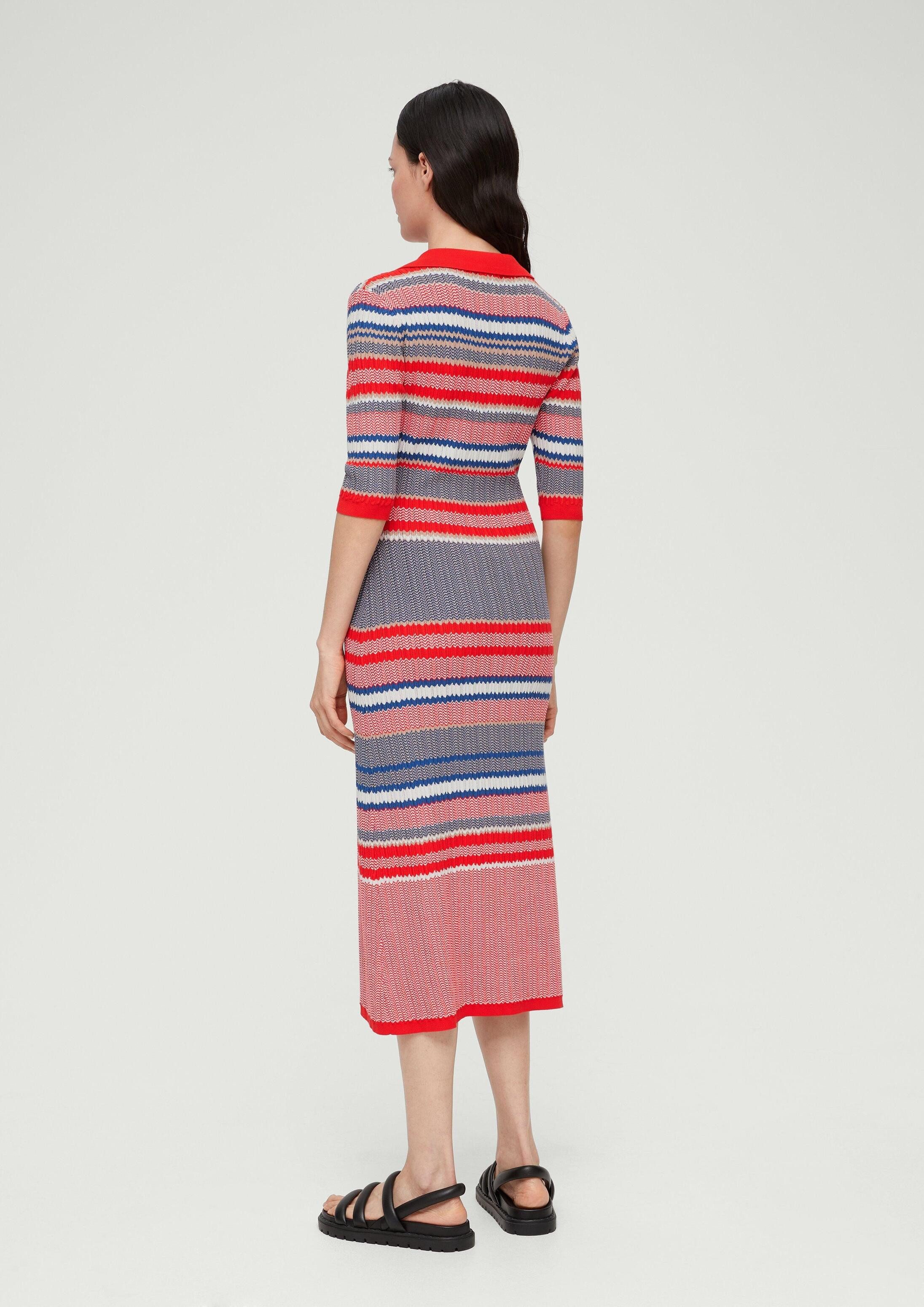 s.Oliver Midikleid Kleid Midikleid mit Streifenmuster