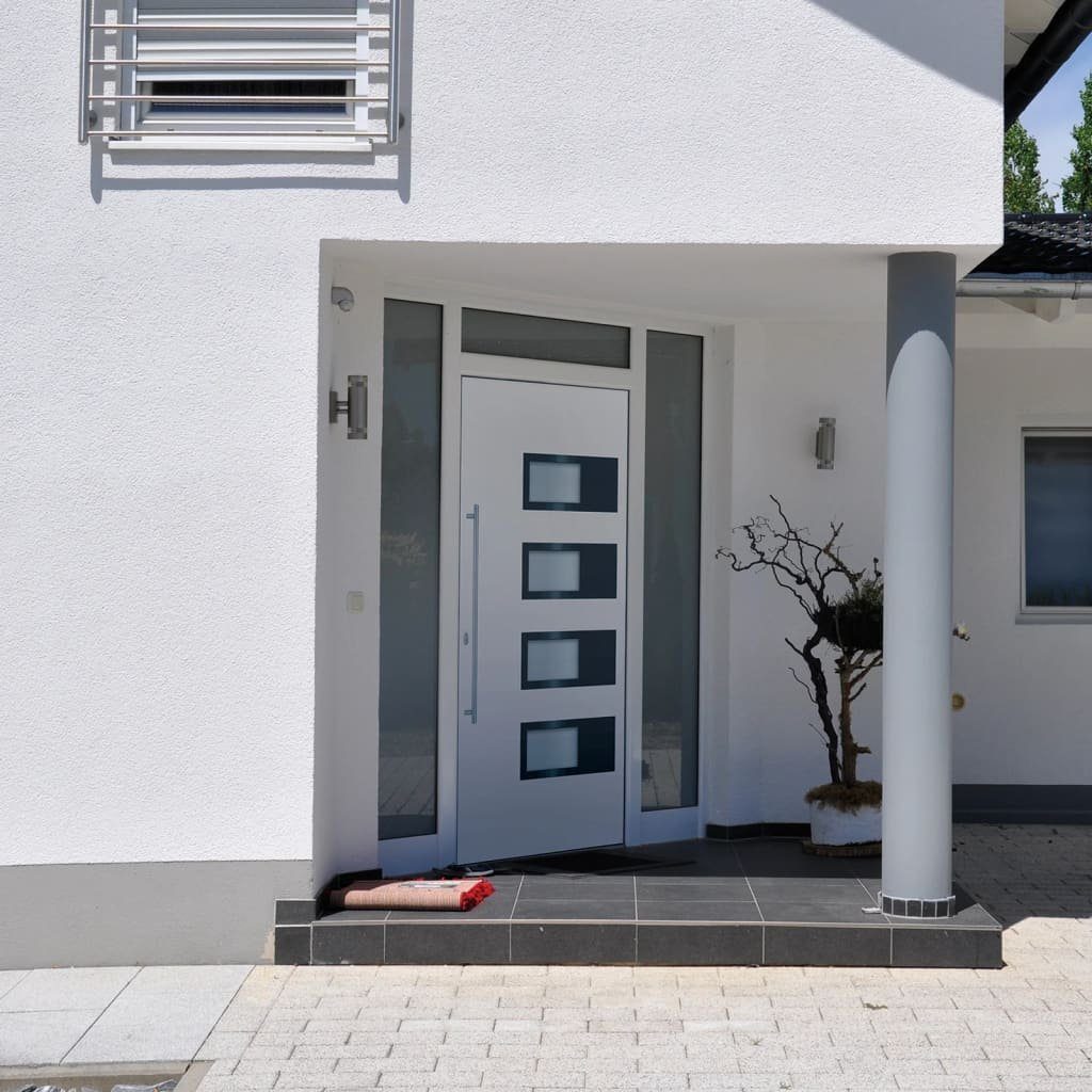 vidaXL Haustür Haustür Weiß 100x210 cm Aluminium und PVC (1-St)