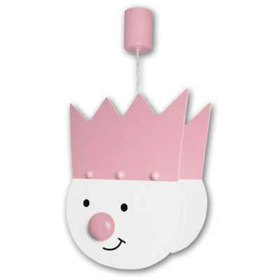 click-licht Deckenleuchte »rosa/weiße Pendelleuchte Königskind 1-flg.«, Kinderzimmerlampe, Kinderleuchte