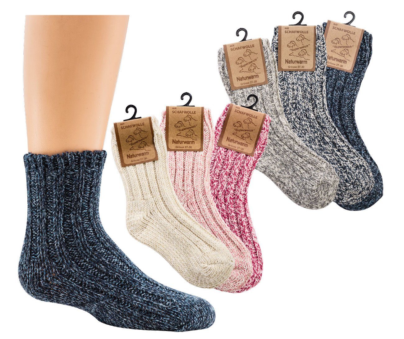 Socks 4 Fun Norwegersocken Socks 4 Fun Baby/Kinder Norweger 3118 (3er Pack, 1-Paar, 3er-Pack)