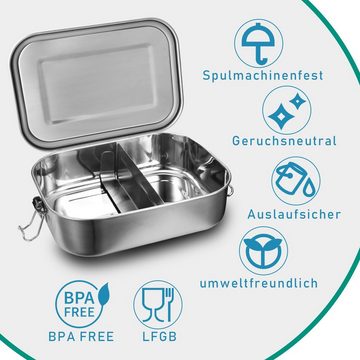 Randaco Lunchbox Brotdose Nachhaltige Edelstahl Lunchbox Büro Schule Picknick 800ML