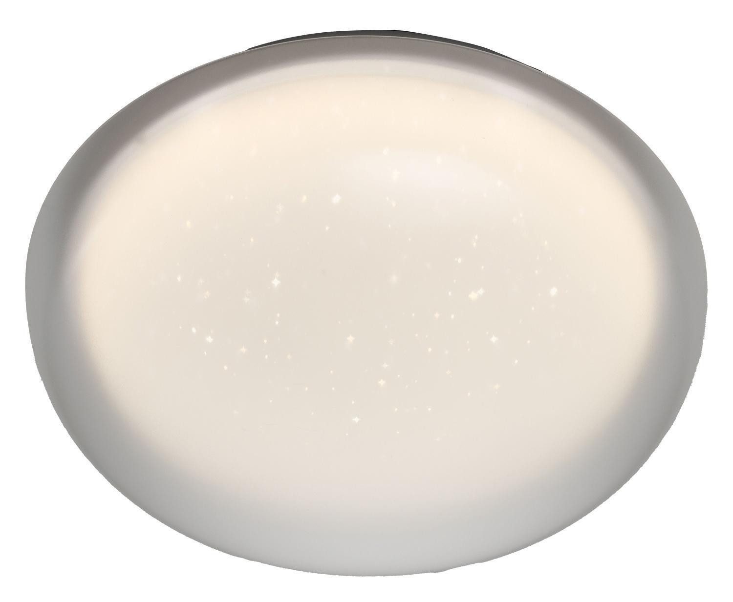 casa NOVA LED Deckenleuchte JANN, Weiß, Kunststoff, Ø 40 x H 10 cm, Sternenhimmel, LED fest integriert, Extra-Warmweiß, Anpassung der Farbtemperatur