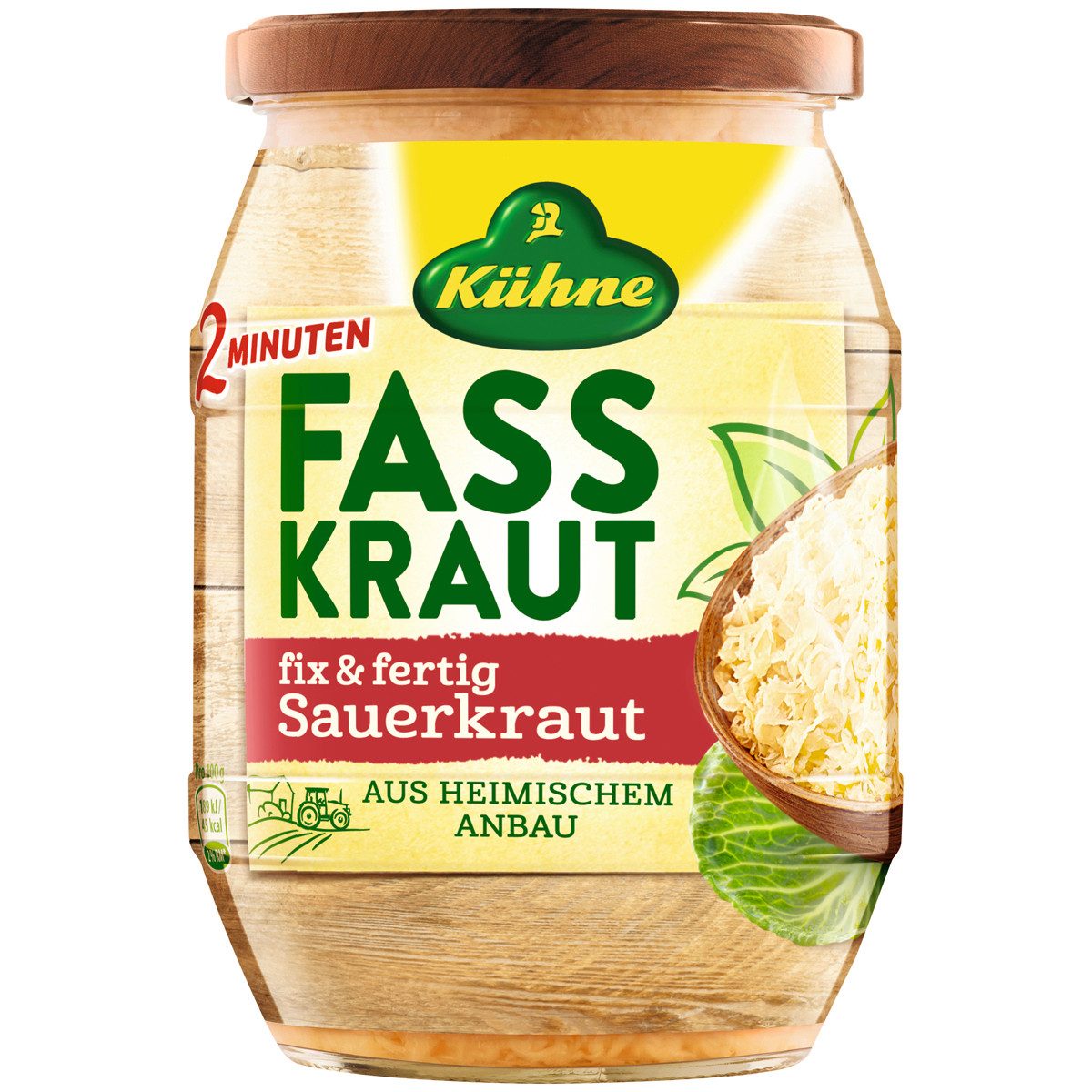 Kühne Gemüsekonserve, Kühne Fasskraut Fix und Fertig in 2 Minuten fertig Sauerkraut 680g
