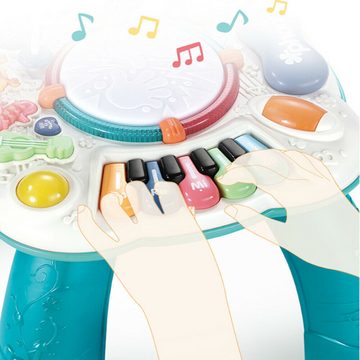 yozhiqu Lernspielzeug Baby-Multifunktions-Spieltisch, Früherziehung, Puzzle, Aufklärung (1-St), Aktivitätstisch Kleinkind, Geschenk für Früherziehung, Musikspielzeug