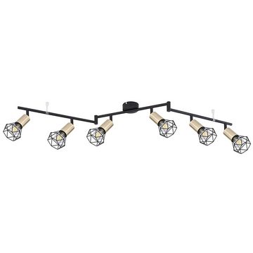 etc-shop LED Deckenleuchte, Leuchtmittel nicht inklusive, Deckenleuchte Wohnzimmerlampe Metall schwarz 6 Flammig Spotleuchte