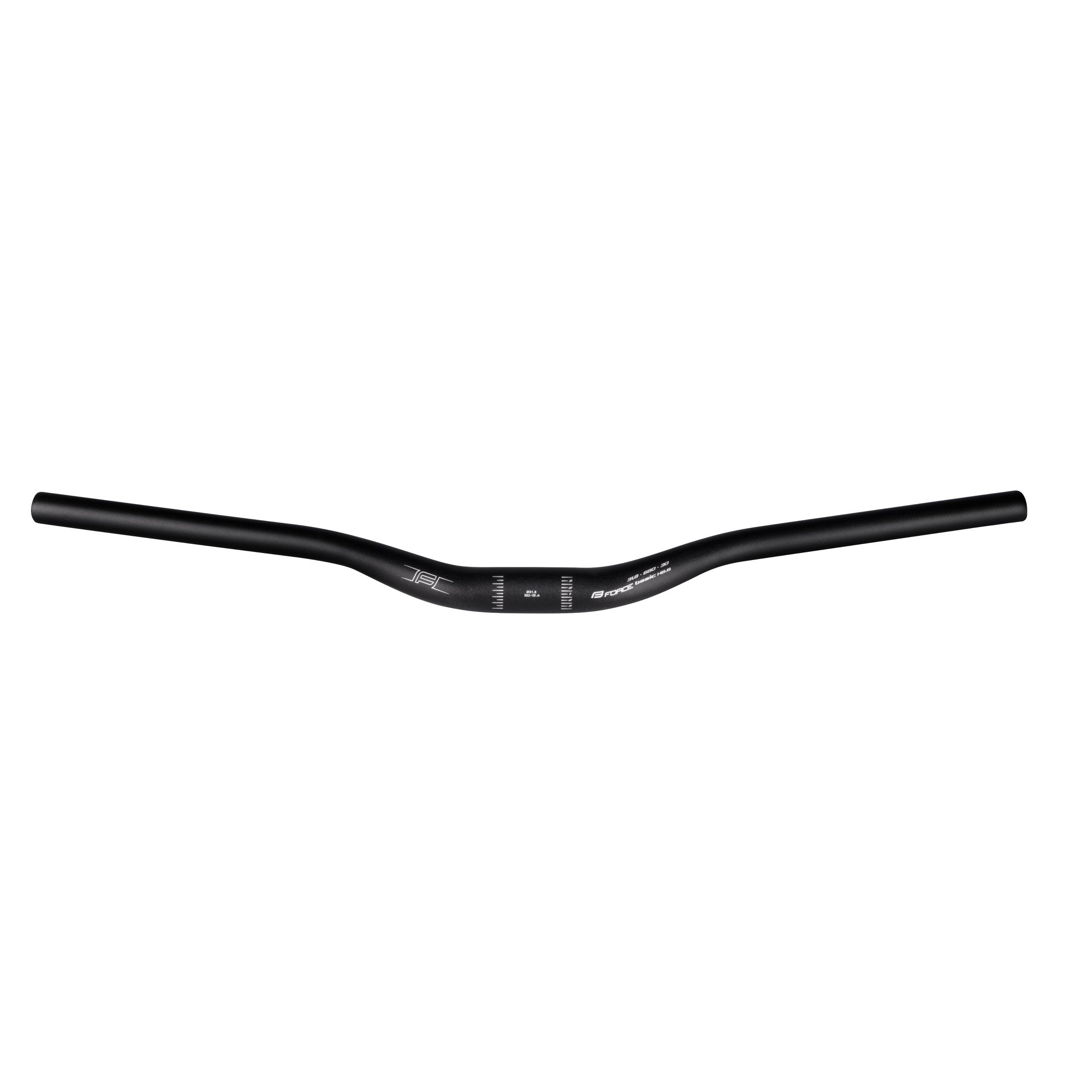 FORCE Fahrradlenker gebogen mattschwarz Alu, H6.6 F BASIC Lenker