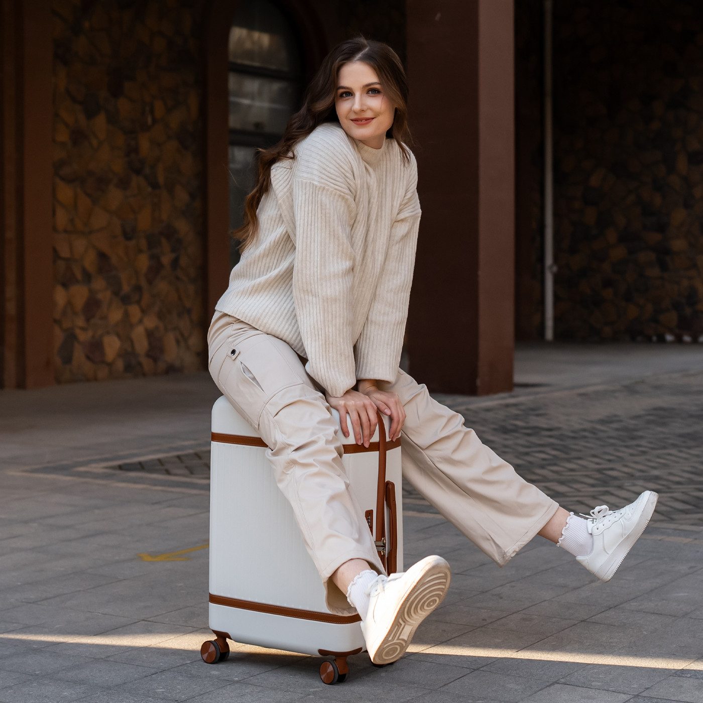 VALLSERO Trolleyset Hartschalen-Koffer set (M, L,XL) Rollkoffer, Reisekoffer, Handgepäck 4 Rollen, ABS-Material, TSA Zollschloss